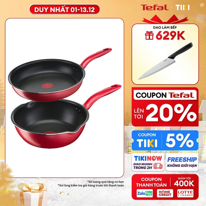 Bộ 2 chảo chống dính đáy từ Tefal So Chef dùng cho mọi loại bếp - Hàng chính hãng