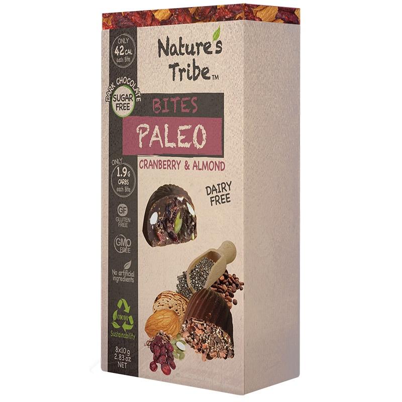 Socola Đen Paleo Dạng Viên Không Đường Gluten Free Nature's Tribe - Dark chocolate Vegan Paleo Bites Hộp 80g