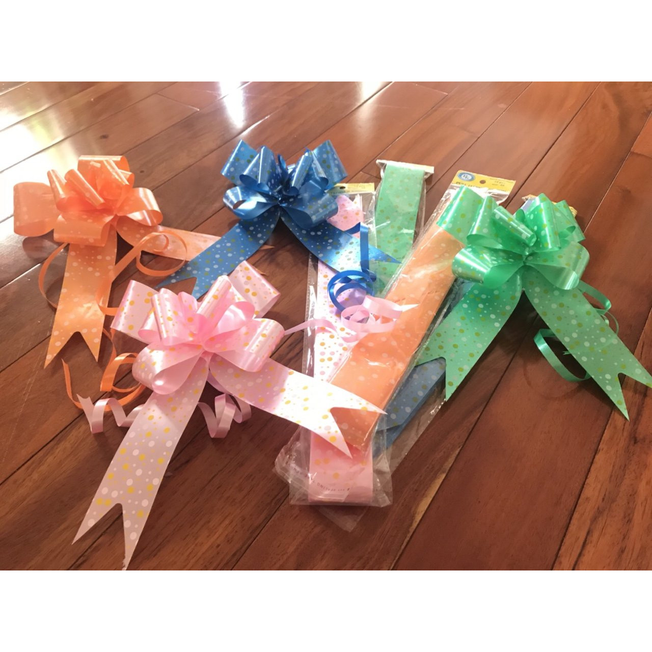 100 Nơ rút size 5cm trang trí giỏ quà hộp quà lễ tiệc cưới hỏi