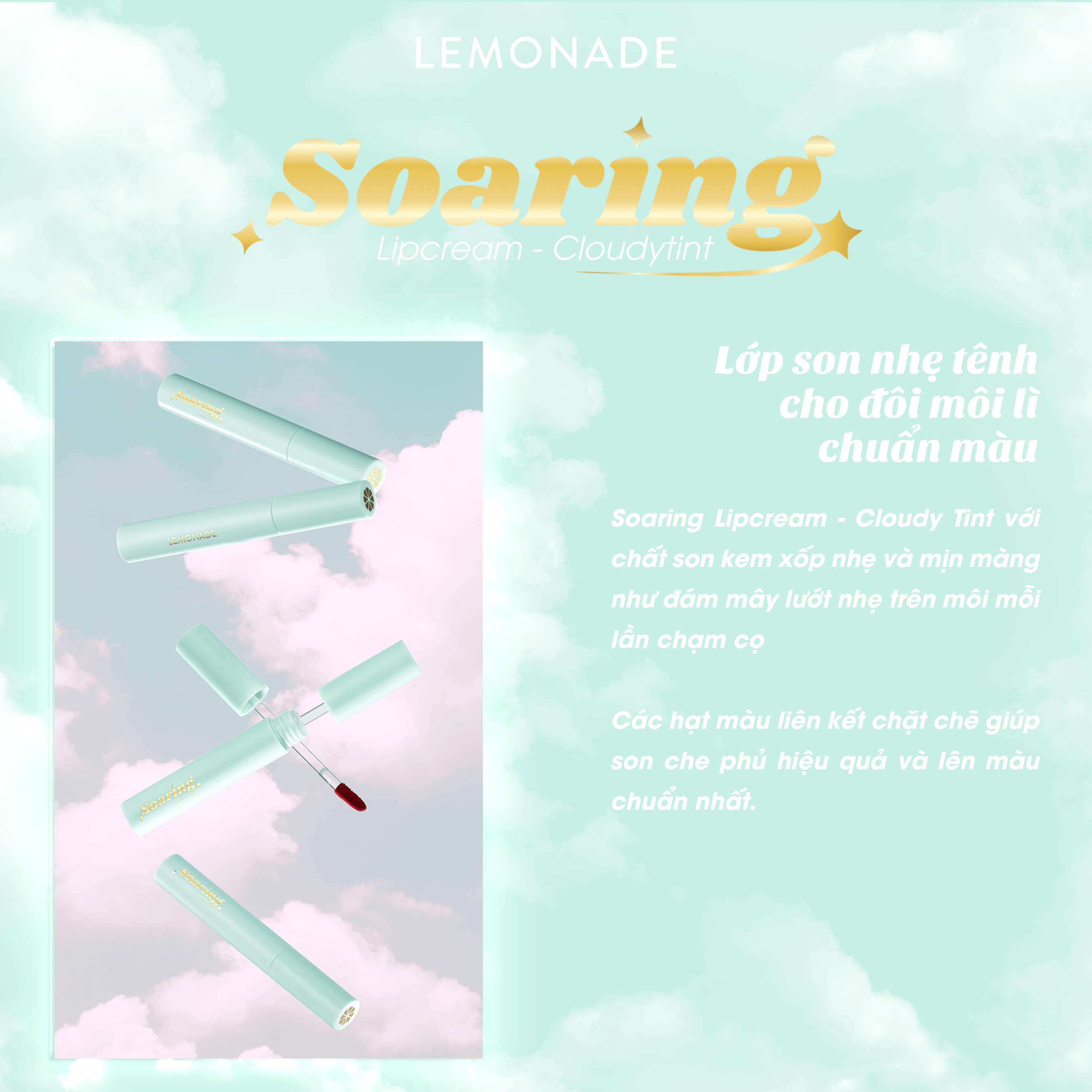 Son kem lì nhẹ môi Lemonade Soaring Lipcream 3.6g