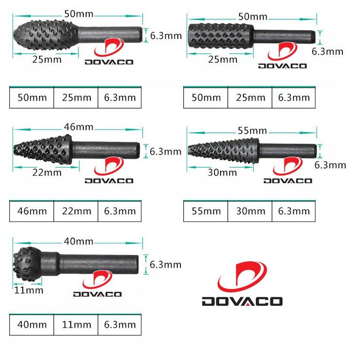 Bộ 5 mũi mài khoét rãnh gỗ, nhựa