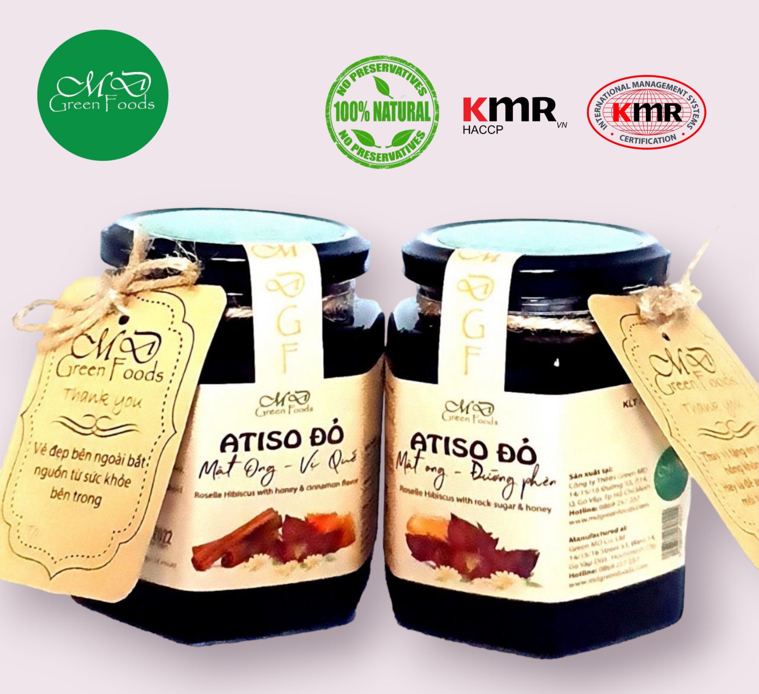 [Combo] Atiso đỏ mật ong đường phèn &amp; Atiso đỏ mật ong vị quế