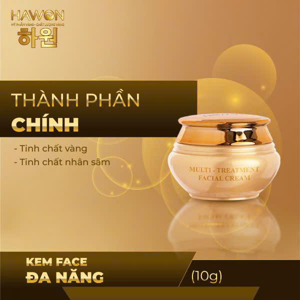 Kem Face Tinh Chất Vàng Nhân Sâm Nâng Tone Cao Cấp HAWON - 10g (Sữa)