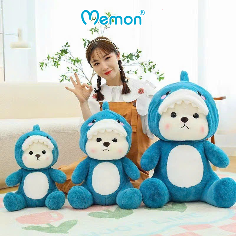 Gấu Bông Teddy Lena Cosplay Khủng Long, Cá Mập 40cm - 65cm Cao Cấp Memon