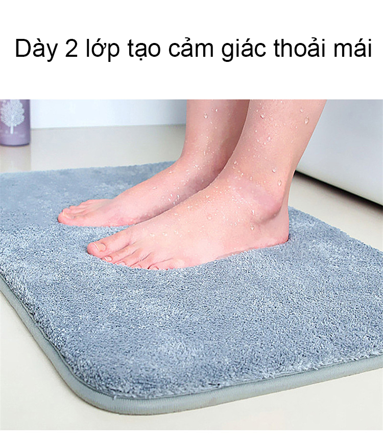 Thảm Chùi Chân, Lau Chân Lông Siêu Hút Nước, Chống Trượt, An Toàn Khi Sử Dụng