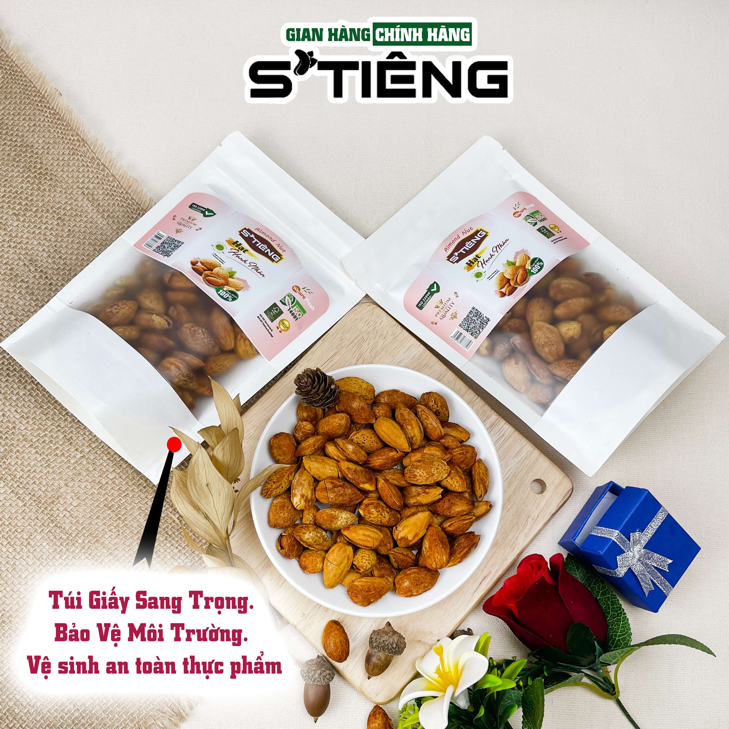 Hạt Hạnh Nhân Mỹ Mõng Vỏ Rang Bơ STIENG