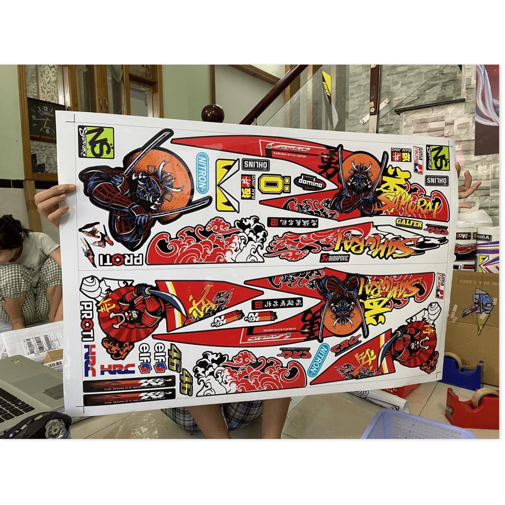 Tem rời vario 150 Samurai đỏ đen