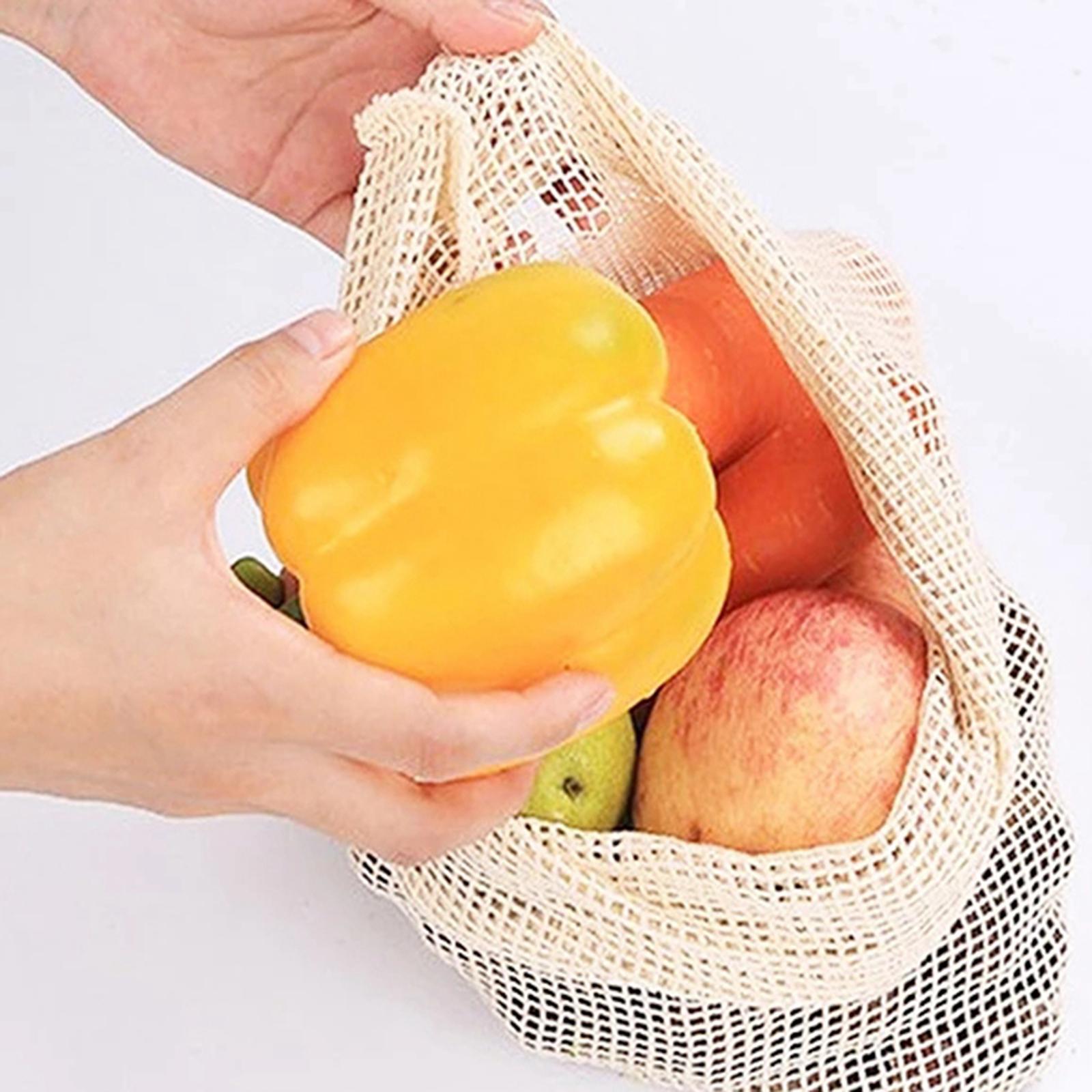 Cotton Mesh Vegetable Bags Produce Bag Storage Bag