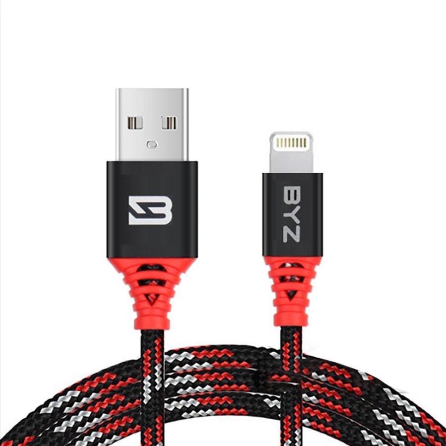 Cáp sạc BYZ bọc dù dài 3 mét - Lightning, micro USB, type-C - Chính hãng