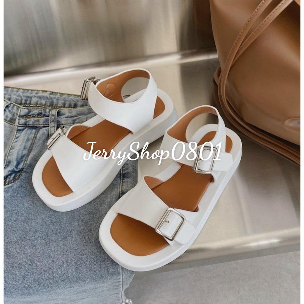 Sandal nữ đế BÁNH MÌ CAO 2P ĐẾ NÂU 2 KHÓA mẫu mới