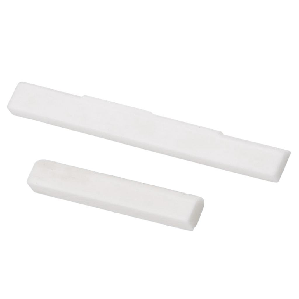Replacement Bone Bridge Saddle Nut Set Slotted for 4 String Ukulele Guitar Parts