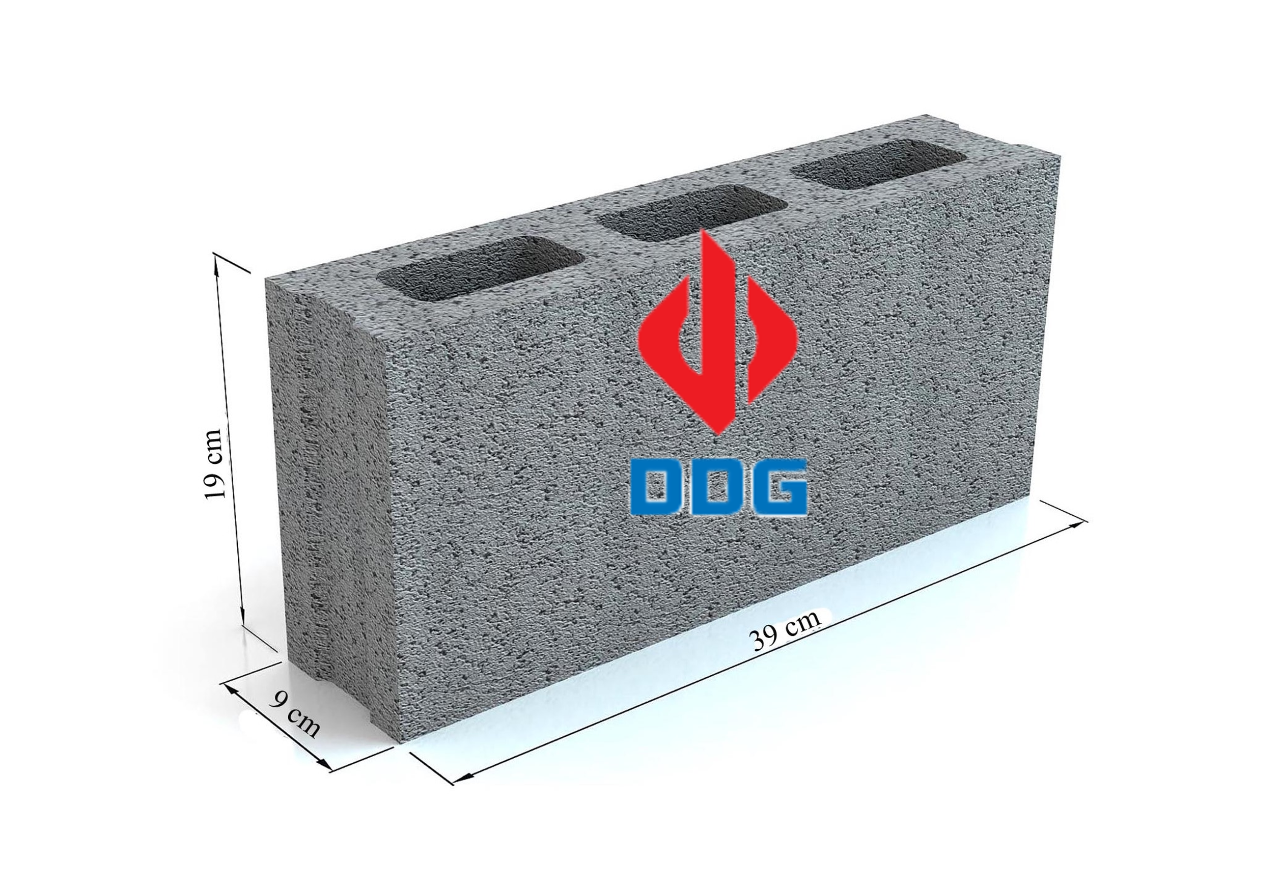 Gạch block 390x90x190/ Xây tường trong, tường ngoài, tường rào.
