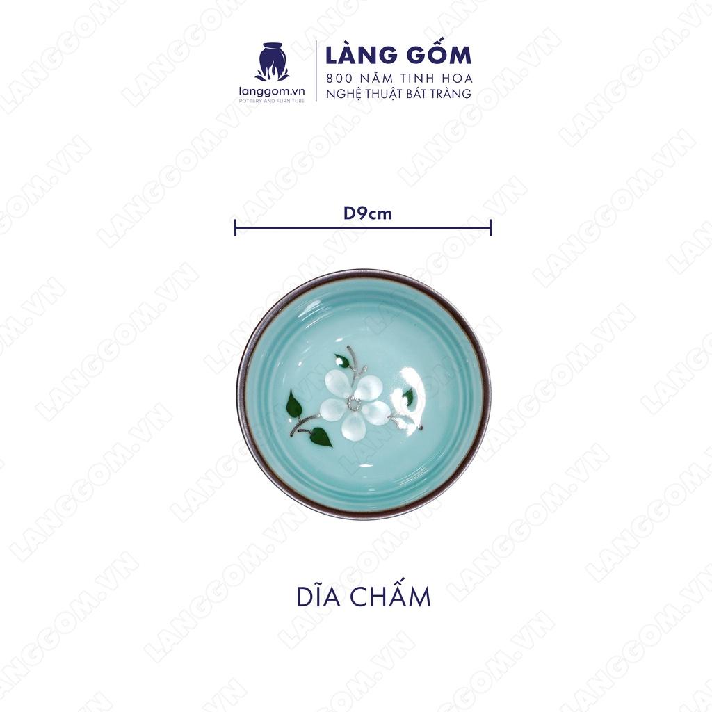 Bộ bàn ăn mặt trời Men xanh cổ hoa đào - Size: 55 cm - Gốm sứ Bát Tràng - langgom.vn