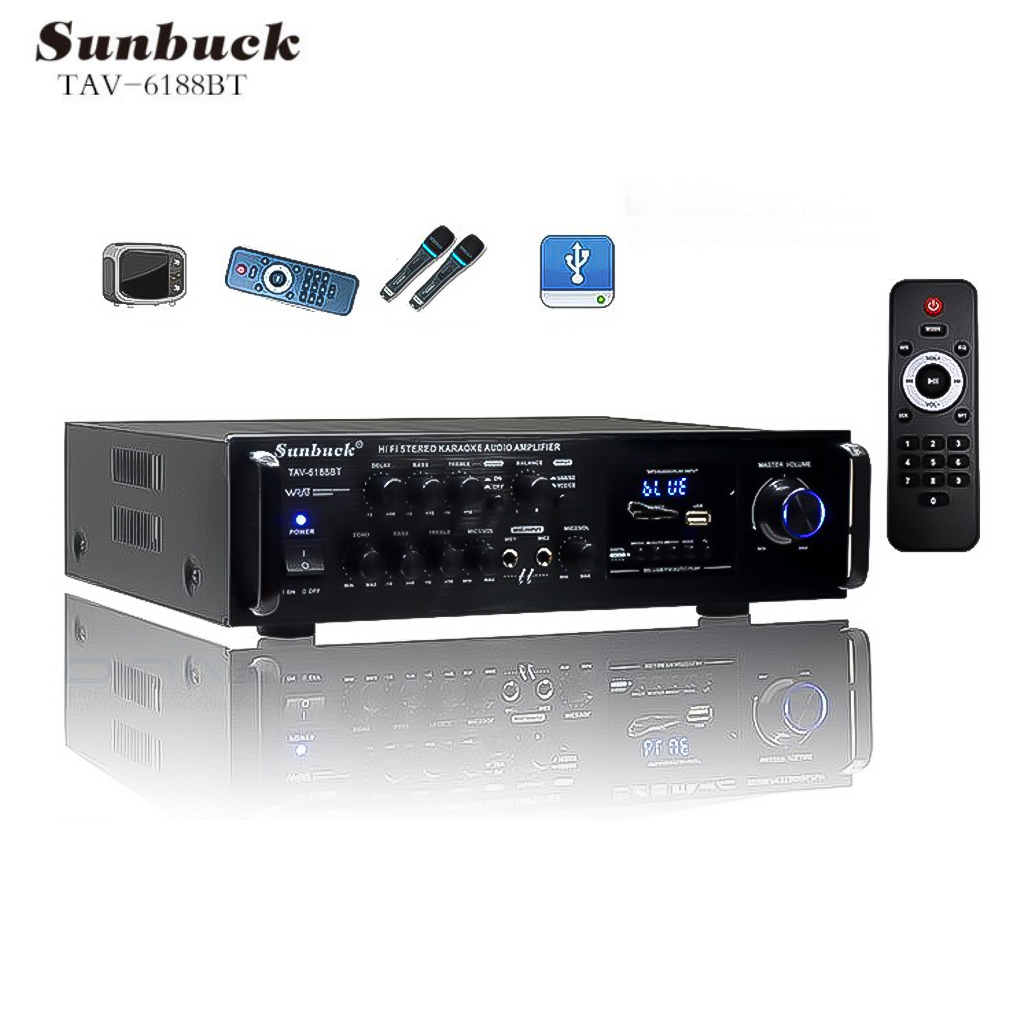 Amply Bluetooth Sunbuck 6188BT Karaoke Đánh Siêu Đỉnh Công Suất Cực Đại Âm Thanh Siêu Chất - Hàng Nhập Khẩu