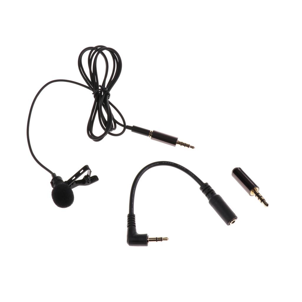 Lavalier 3.5mm Mic Microphone with Microphone Adapter Cable for Smartphone