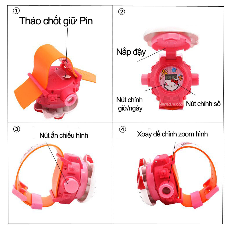 Đồng hồ điện tử chiếu 24 hình 3D chó cứu hộ Paw Patrol