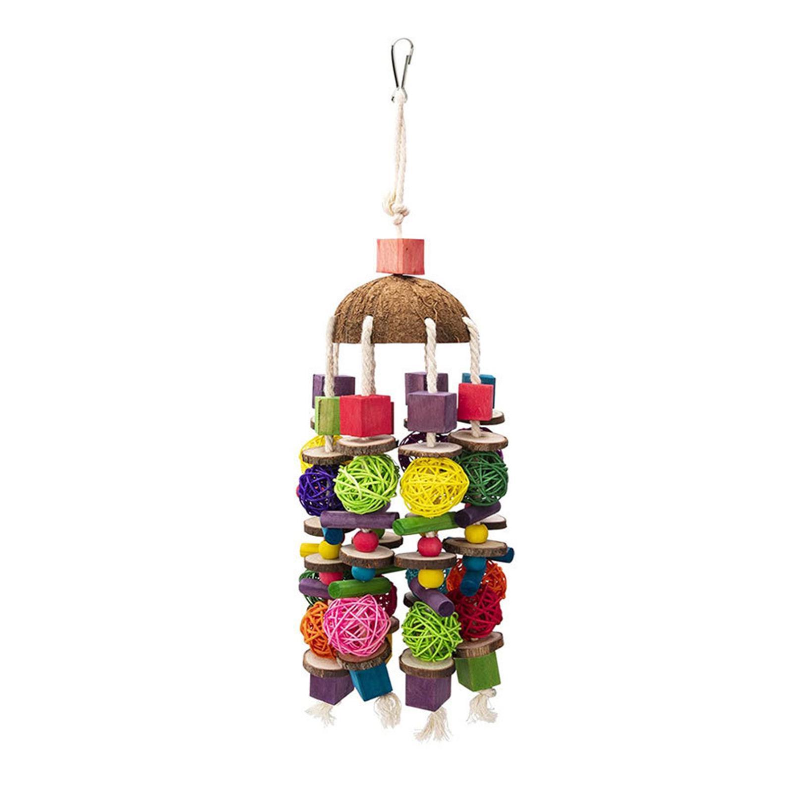 Pet Parrot Toys Bird Nest Hanging Toys Bird Foraging Chewing Toy for Macaws