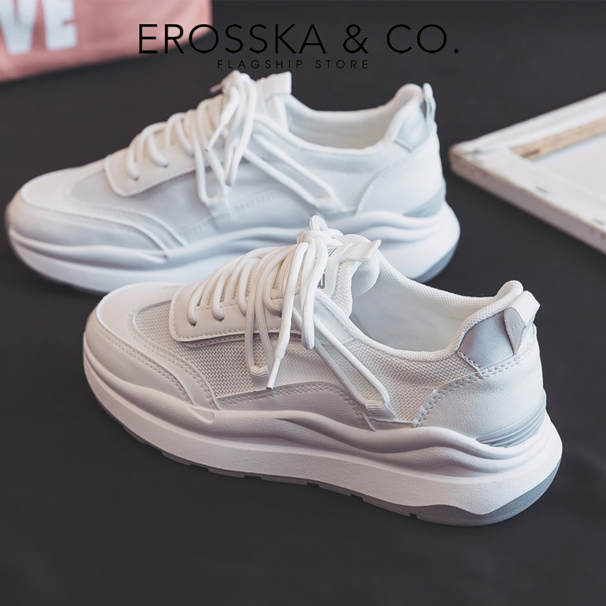 Erosska - Giày sneaker nữ đi học êm chân năng động _ GS010