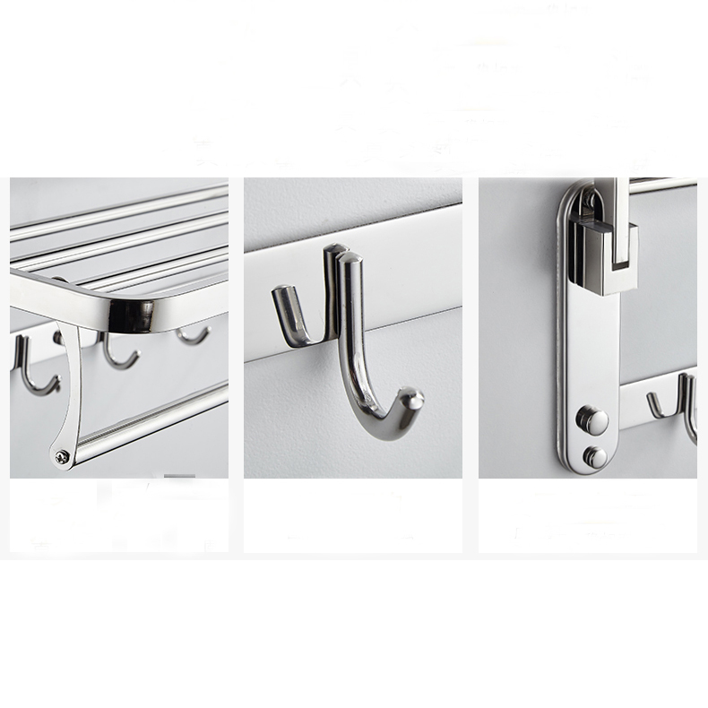 Kệ vắt khăn phòng tắm gấp đứng AIZA cao cấp inox 304 SÁNG BÓNG