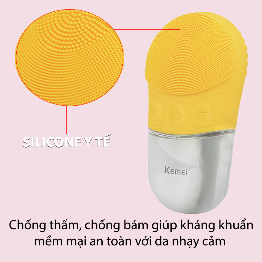 Máy rửa mặt KEMEI KM-1070 làm sạch da mặt, thúc đẩy hấp thụ dưỡng chất, tẩy trang hoàn hảo sử dụng được cho tất cả loại da, nam nữ đểu sử dụng được