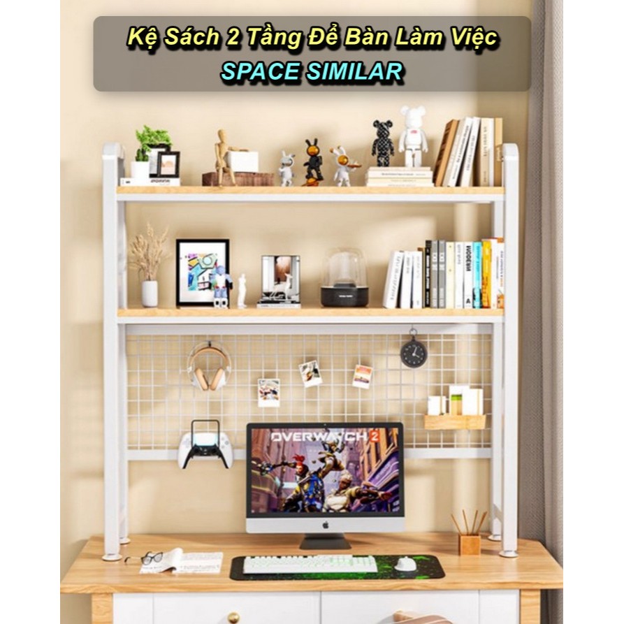 Kệ Sách Đặt Bàn làm việc máy tính Computer Shelf (98x75x20cm)