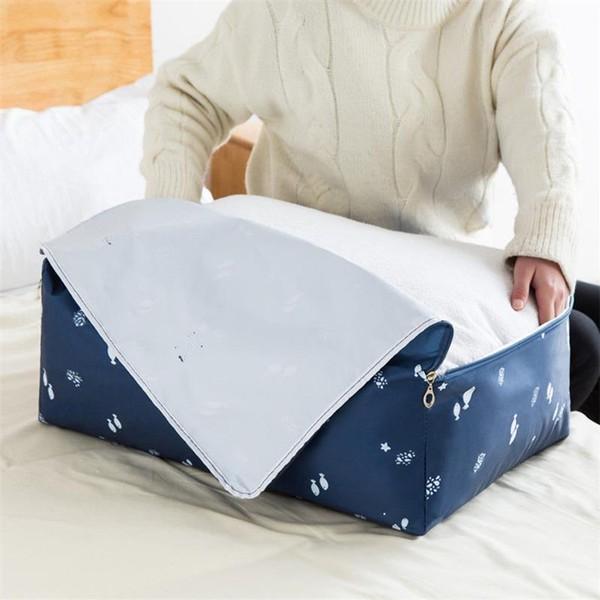 SET 3 túi đựng chăn màn quần áo màu xanh tím than bằng vải oxford siêu bền siêu nhẹ chống thấm tốt