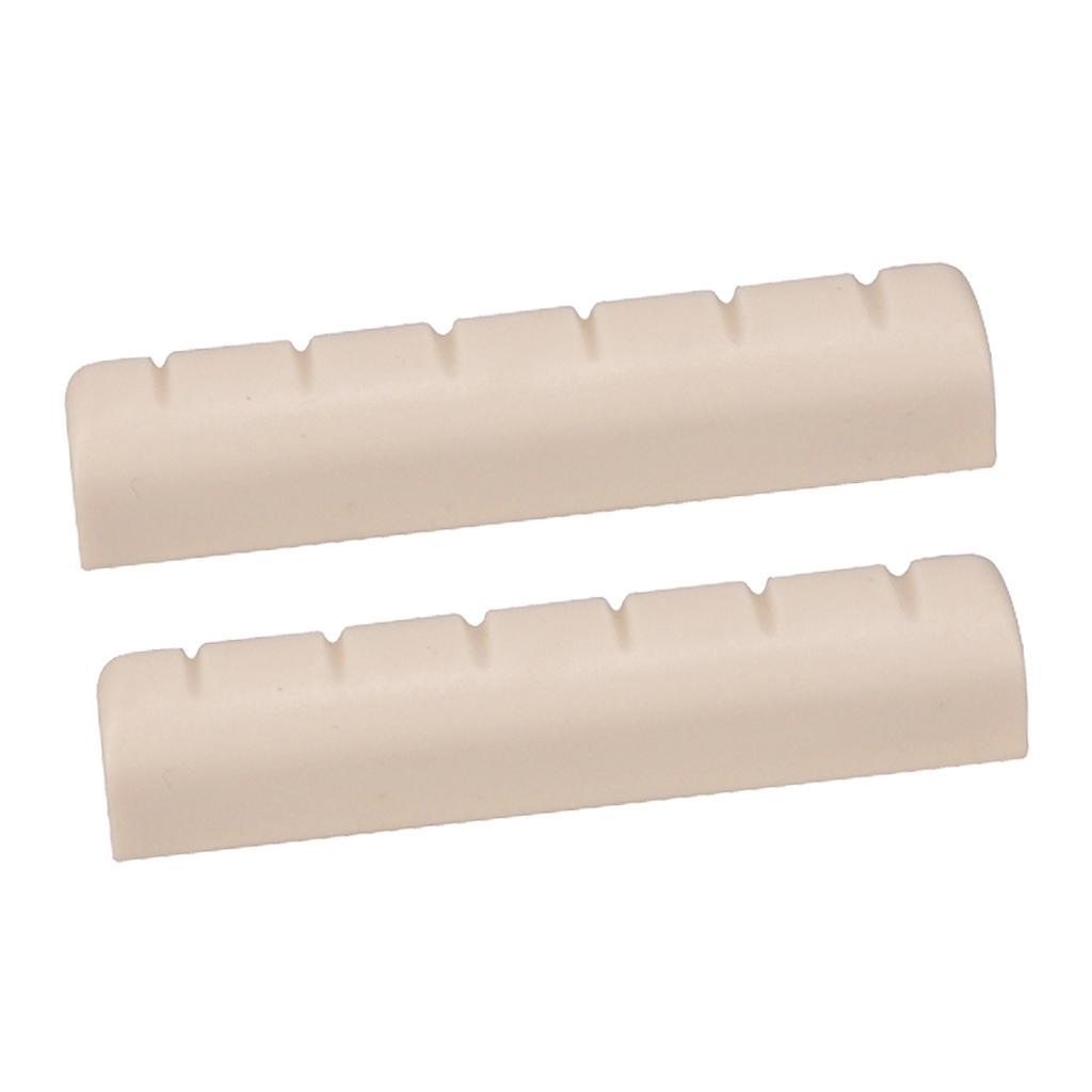 2 Pcs Guitar Slotted Nut For Classcial  Guitar Parts Beige Color