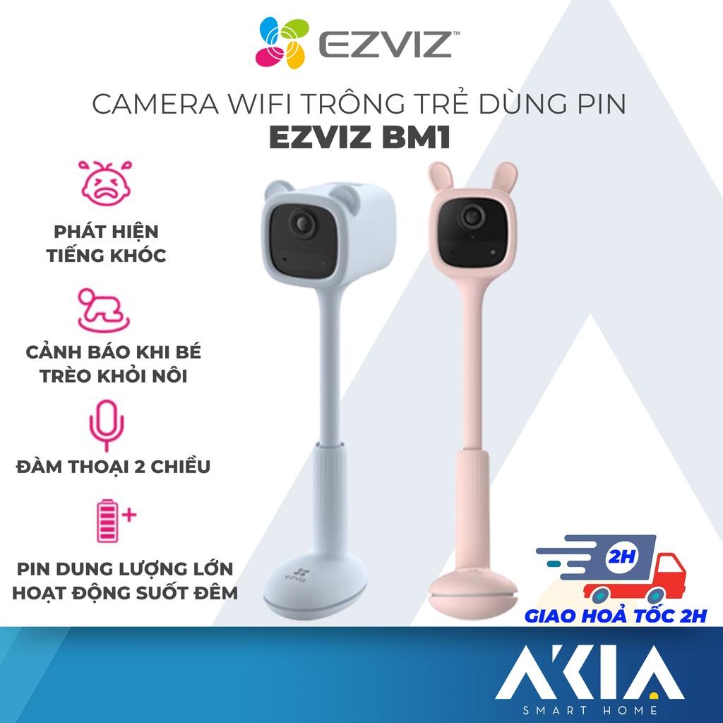 Camera wifi trông trẻ dùng pin Ezviz BM1, phát hiện tiếng trẻ khóc, đàm thoại 2 chiều, hát ru, dung lượng pin 2000 mAh - Hàng Chính Hãng