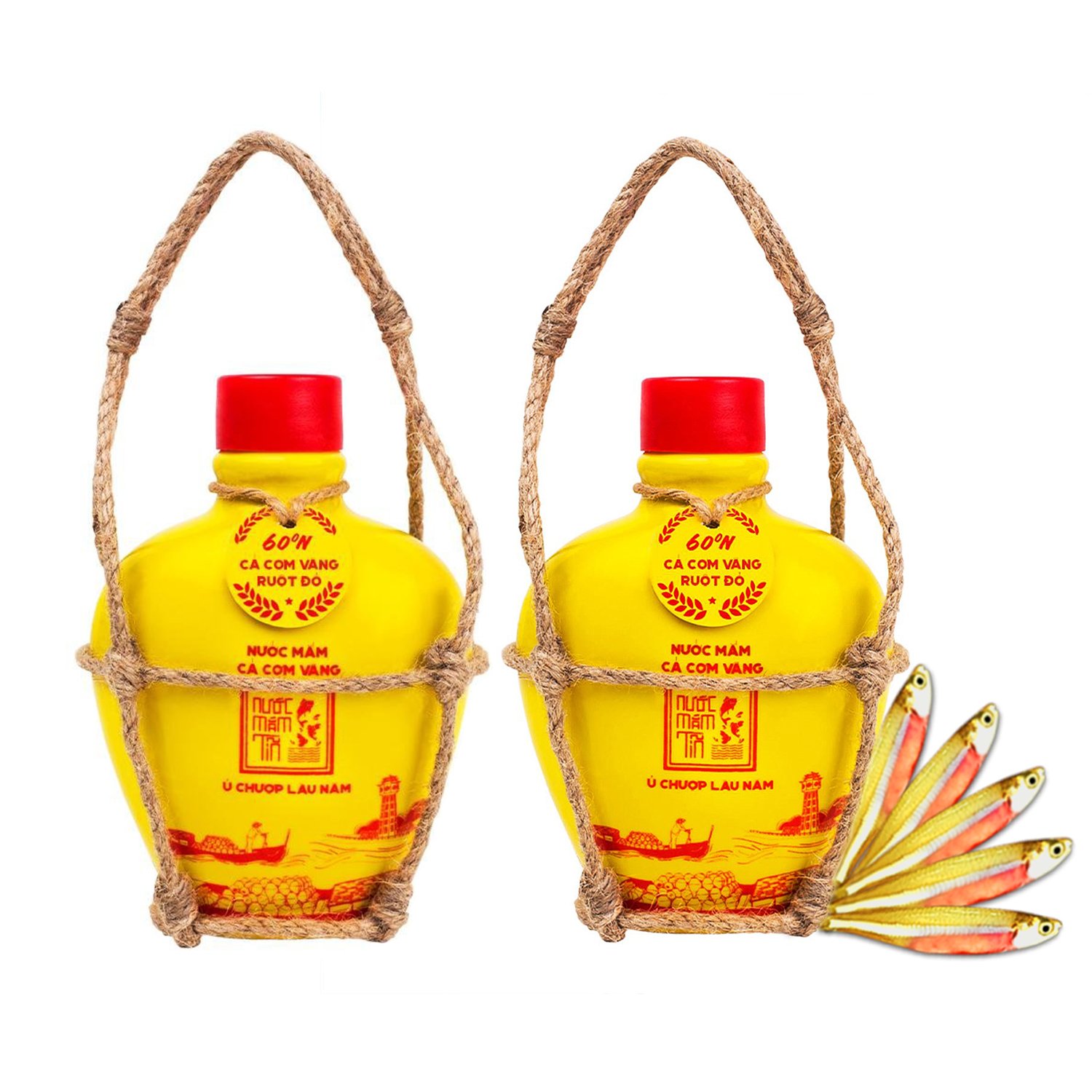 Nước mắm Tĩn cá cơm vàng ruột đỏ độ đạm 60N 250ml rin nguyên chất không chất bảo quản