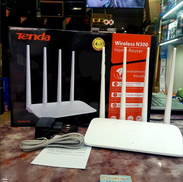 Bộ phát Wifi Tenda F6 tốc độ 300Mbps: 4 râu thu sóng