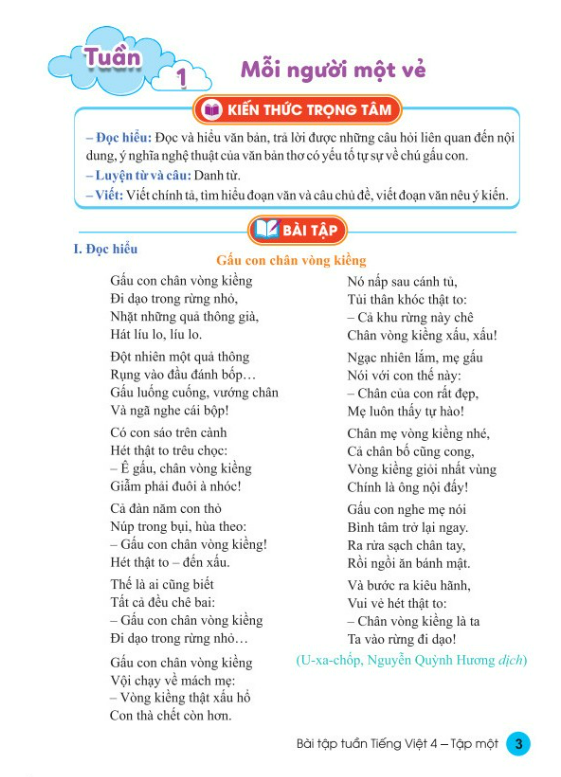 Sách - Bài Tập Tuần Tiếng Việt Lớp 4 - Tập 1