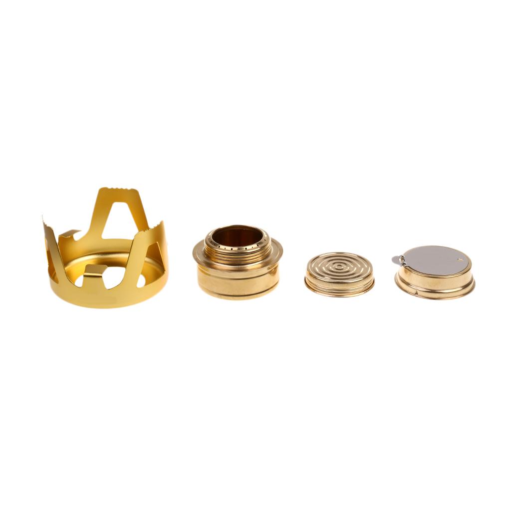 2xAluminum Alloy Mini   with Alcohol Burner Camping Backpacking Tool Gold