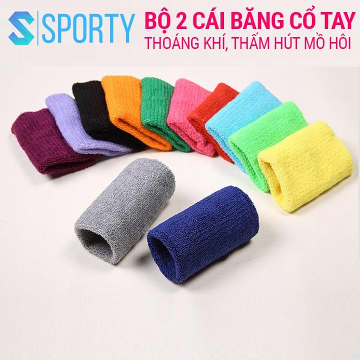 Băng cổ tay thể thao thoáng khí SPORTY 1132 bộ 2 cái chất liệu thấm mồ hôi, mềm mại, bảo vệ cổ tay