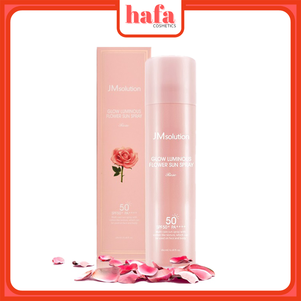 [ Dạng chai xịt ] Chống nắng ngừa lão hóa bảo vệ da JMsolution Glow Luminous Flower Sun Spray 180ml