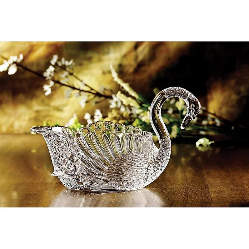 Khay Pha Lê Cao Cấp GODINGER SWAN, Khay Trang Trí Bàn Tiệc, Nhập Đức