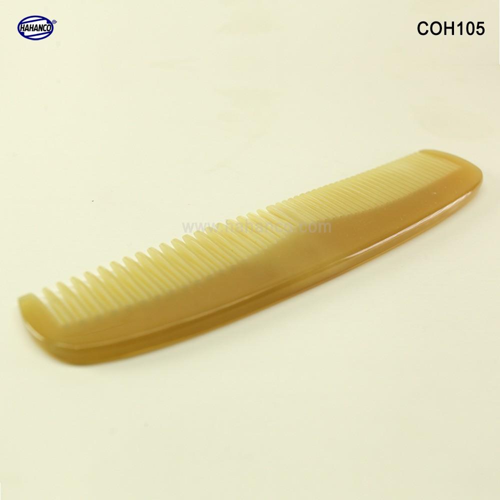 Lược sừng xuất Nhật (Size: M - 15cm) COH105 - Lược bằng đầu 2 loại răng – Chăm sóc tóc
