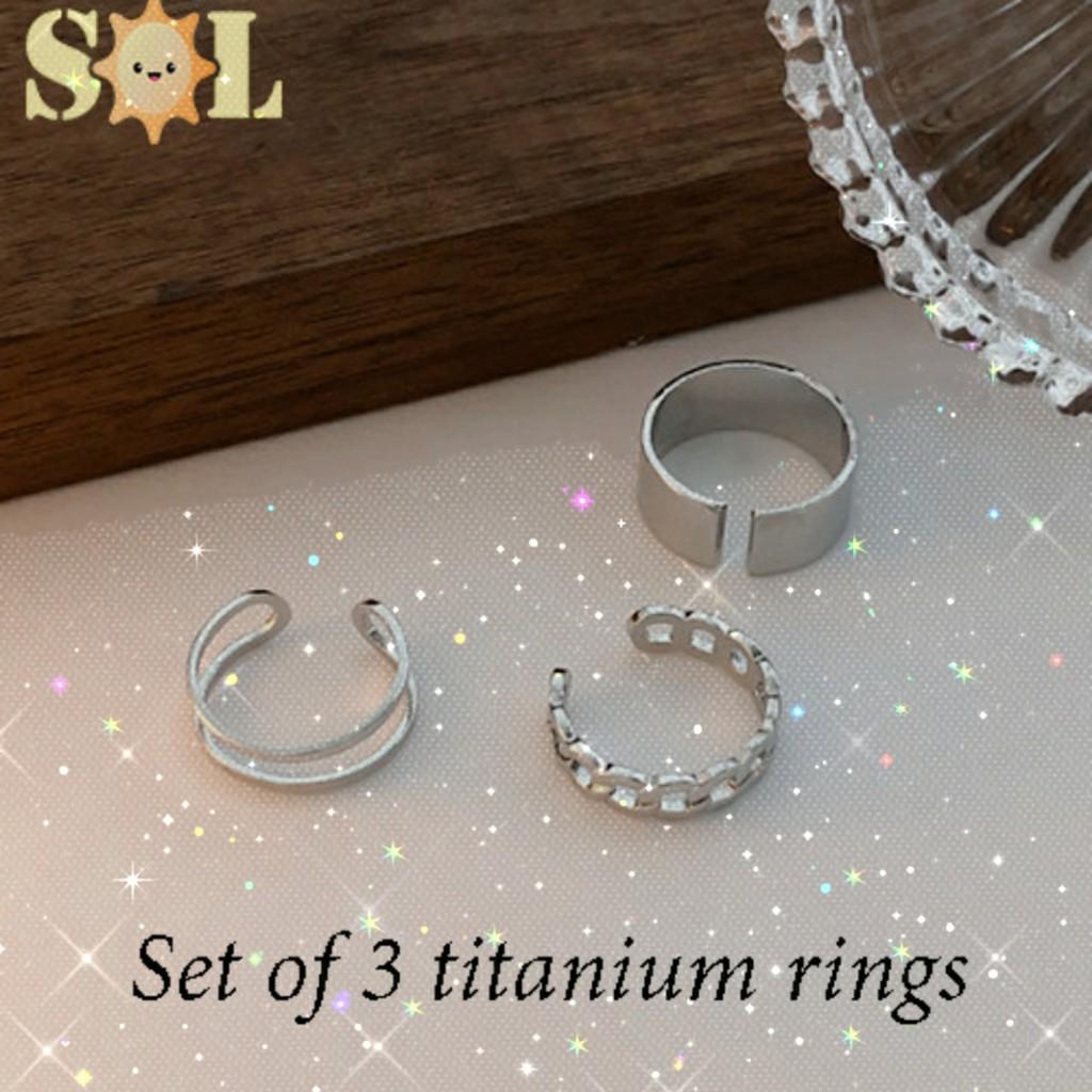 Set 3 nhẫn cá tính, thời trang