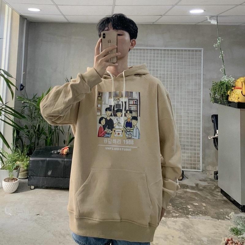 Hoodie vải nỉ 2 màu 1988