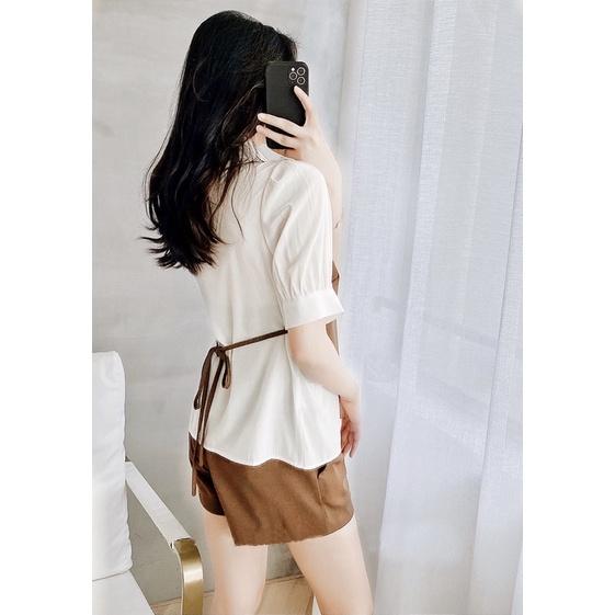 Set sơmi gile nâu-quần short