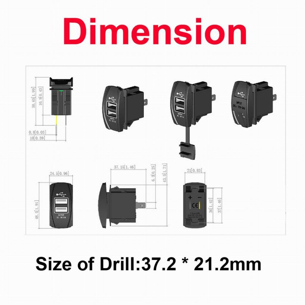 High Quality USB Charger 3.1A Car Charger Socket for iPhone Samsung