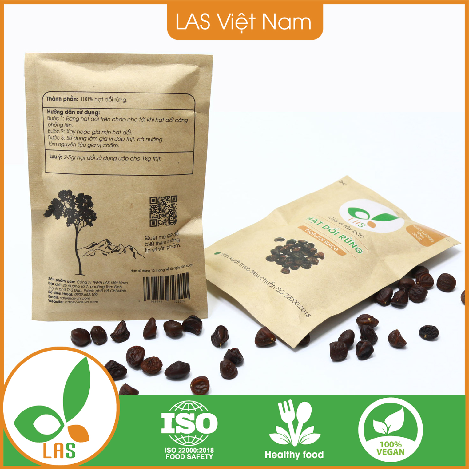 Hạt dổi rừng tây bắc - Gói 50gr | LAS Việt Nam