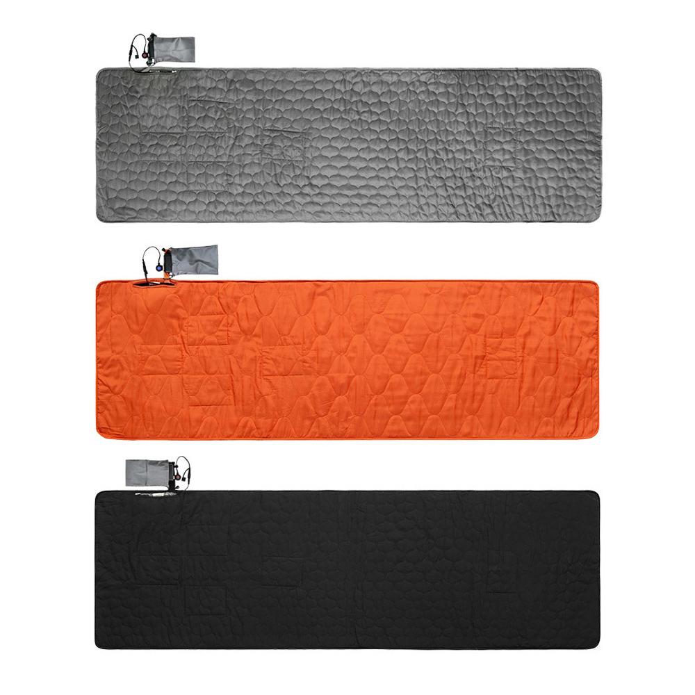 Heated Sleeping Bag Pad Mattress USB Power Warm Heating Mat with 5 Heating Zone 3-Level Temperature for Camping Travel