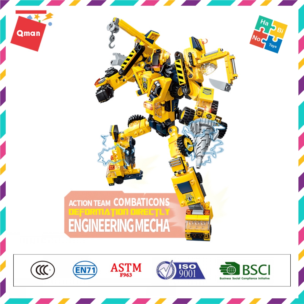 Bộ Đồ Chơi Xếp Hình Qman 479 Mảnh 6 Trong 1 Robot Người Máy Kĩ Thuật 1417 Cho Trẻ Từ 6 Tuổi