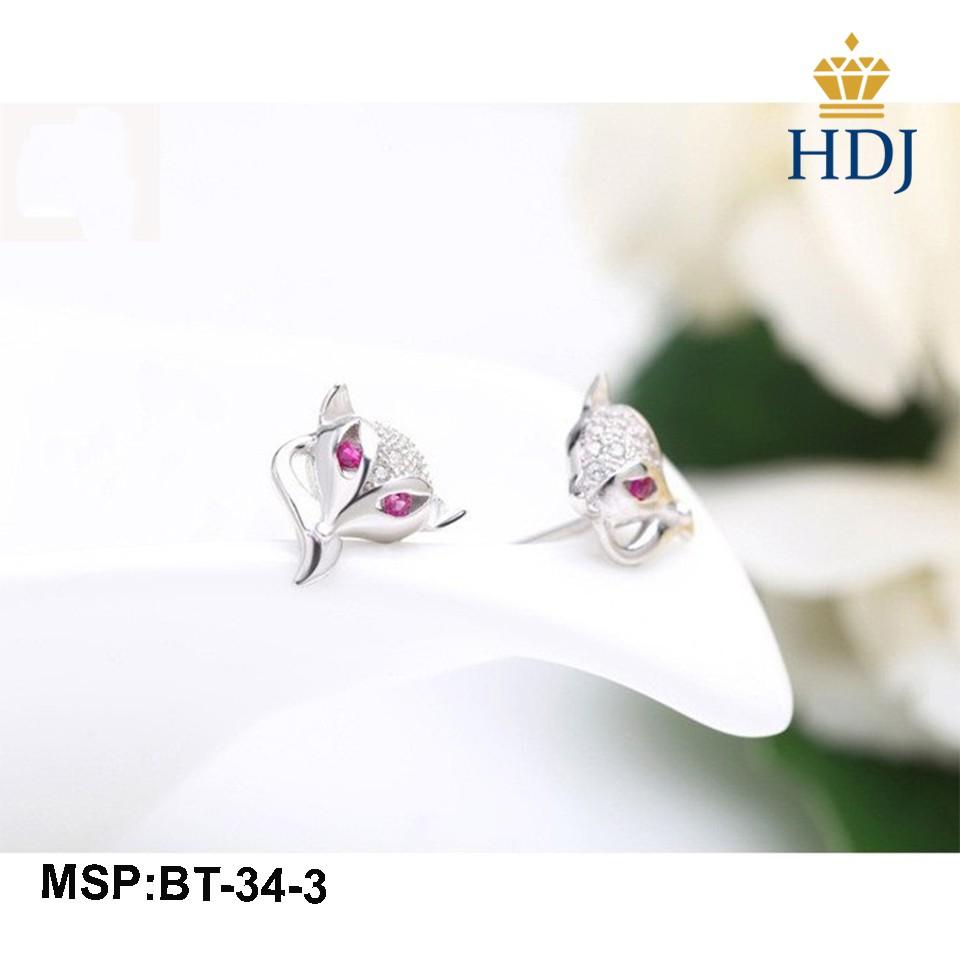 Bông tai bạc Ý 925 Hình Hồ ly quyến rũ trang sức HDJ mã BT-34-3