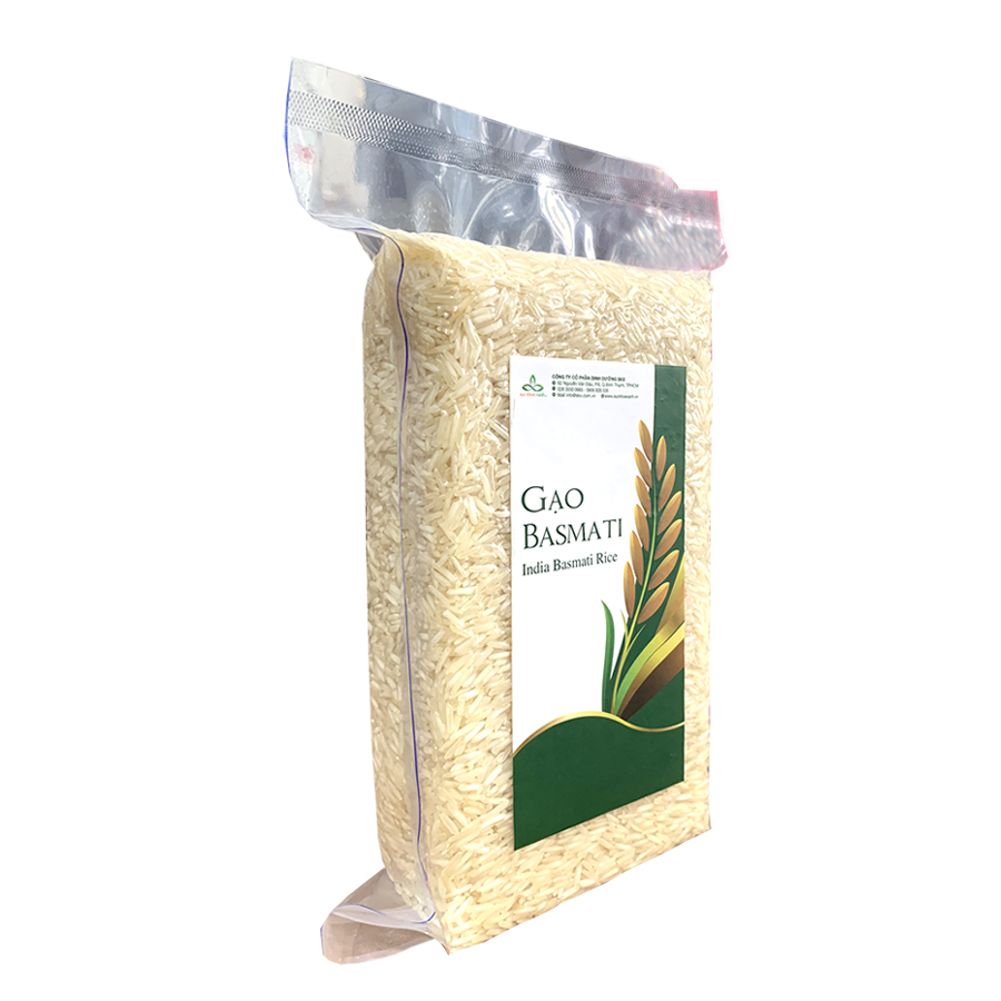 Gạo Basmati 1509 Ấn Độ Túi 1kg Chính Hãng – Hạt Dài, Tơi Xốp, Thơm Tự Nhiên, Ít Đường, Nhẹ bụng, Giàu giá trị dinh dưỡng, Phù Hợp Ăn kiêng, Eat Clean