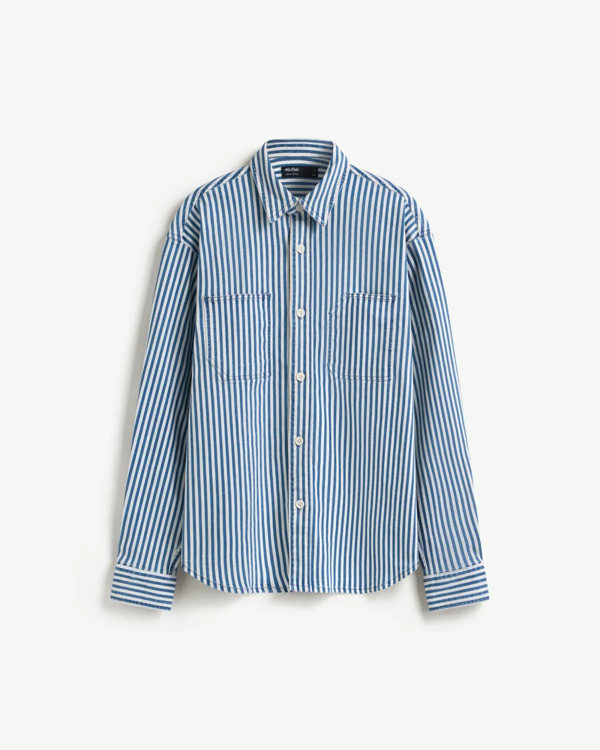 Áo sơ mi jean sọc tay dài nam.Loose - RT 10S25DSH007 | ROUTINE CÀ MAU