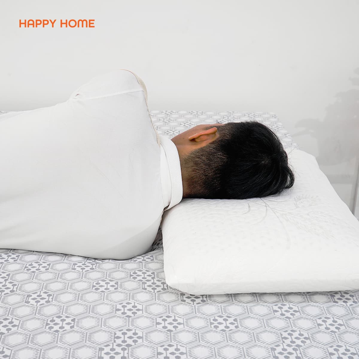 GỐI NẰM CAO SU THIÊN NHIÊN OVAL HAPPY HOME - Kích thước 40x60cm