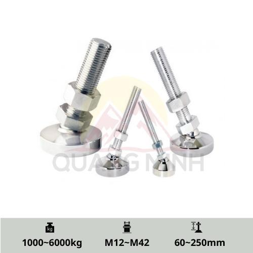 SMA/SMAS - Chân tăng chỉnh chiều cao, chịu lực, inox 304, thép mạ, đế sắt M12, M14, M16, M20, M24, M30, M36, M42 cao cấp