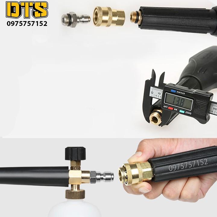 Bình tạo bọt tuyết lõi đồng 100% cao cấp gắn phun xịt rửa của máy rửa xe áp lực cao