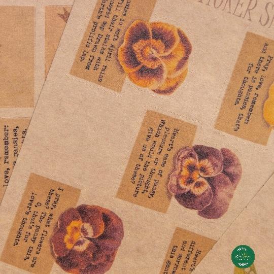 sticker sheet pansies - hình dán thiết kế trang trí sổ nhật kí, sổ tay | Bullet journal sticker - uni038